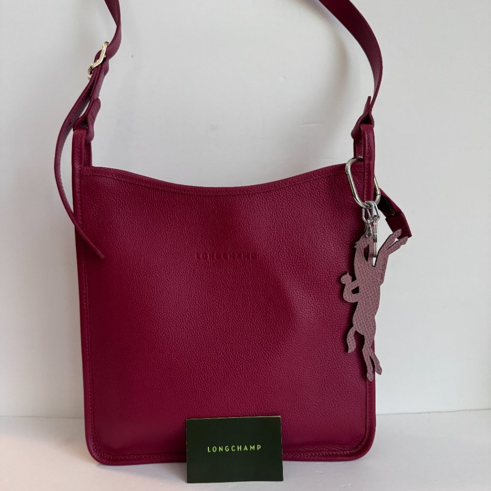 Longchamp Le Foulonné Large Zipped Crossbody Bag – Red Leather